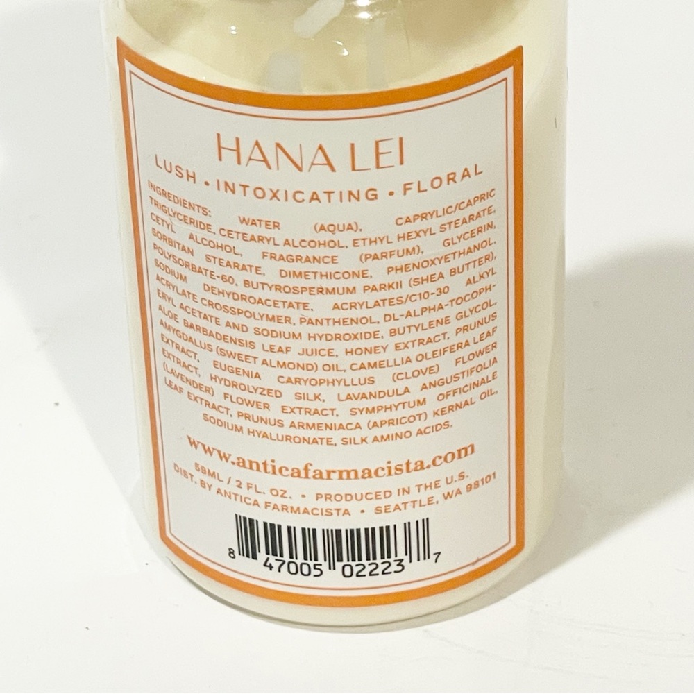 Antica Farmacista Body Lotion 2 Oz Hana Lei Travel Womens‎ Perfumed Gardenia - Picture 2 of 2